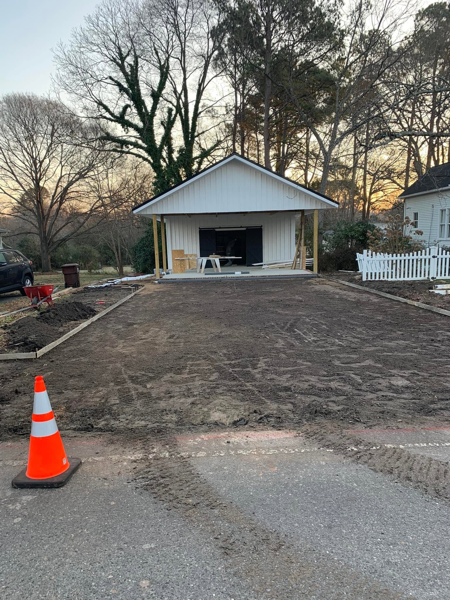 Driveway preparation and forming before a pour