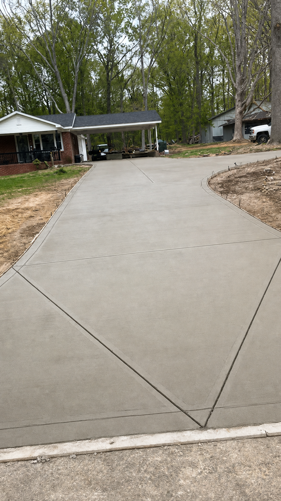Residential concrete driveway project